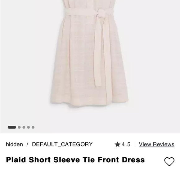 Coach Plaid tie front dress, pink. Size M - Picture 4 of 8